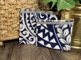 Blue and White Hawaiian Tribal Print Cosmetic/Jewelry Bag A Set2
