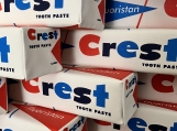 Crest Toothpaste Box Pop Art Silk Screen on Canvas Sculpture  