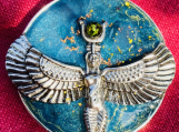 Goddess pendant, Goddess Isis, Resin art, resin jewelry