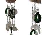 Green Bottle Wind chime fused glass Mobile For Window