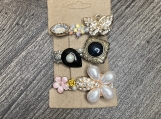 Hair pins made with Vintage and Modern Jewelry a set of 3