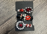 Hair pins made with Vintage and Modern Jewelry a set of 3 