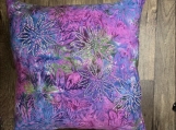 Purple Hawaiian Print Pillows w/ Rhinestones Embellishment 