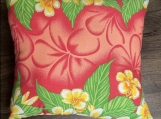 Red Hawaiian Print Pillows with Rhinestones Embellishment