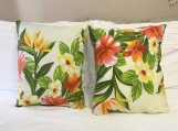 Yellow Hawaiian Print Pillows with Rhinestones Embellishment  