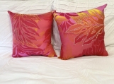 Pink Hawaiian Print Pillows with Rhinestones Embellishment  