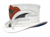 Storm White Leather Top Hat