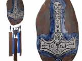 Thor's Hammer Glass Ceramic Wind Chime Mjolnir Norse Mobile