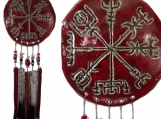 Vegvisir Pottery & Glass Wind Chime Red Raku Viking