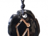 Archangel Uriel Necklace Black Gold Sigil Ceramic Pendant