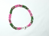 Pink and Green Chainmaille Bracelet CB112325