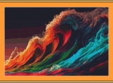 Colourful Waves Cross Stitch Pattern