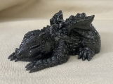 Paws Out Sleeping Dragon Black Resin