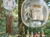 Perfume Bottle Wind Chime Upcycled Fused Window Decor