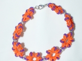 Orange and Purple Flower Bracelet  CB112327
