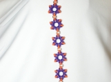 Purple and Orange Flower Bracelet  CB112328