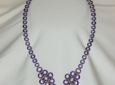 Purple and Silver Chainmaille Necklace  CN112339