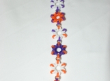 Purple, Orange and White Flower Bracelet CB112326