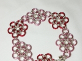 Red and Pink Chainmaille Bracelet CB112319