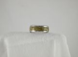 Stainless and Olive Green Opal (Ring#31)