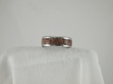 Stainless and Petrified Wood (Ring#35)