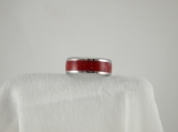 Stainless and Red Coral (Ring#32) 