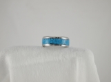 Stainless and Turquoise Inlay Ring (Ring#30)