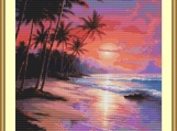Tropical Sunset Cross Stitch Pattern