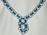 BLue and Silver Chainmaille Necklace  N112368