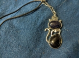 Blue Sand stone cat necklace