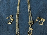 Cute cat earring and necklace set