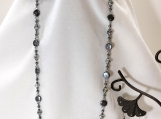 Grey Coin Freshwater Pearls & Czech Crystal Necklace Set