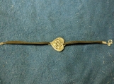 Heart with Celtic Knots black leather bracelet