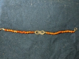 Infinity Connector Bracelet with Amber Beads