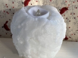 Lighted Snowball Candle Cinnamon Scented