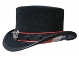 Live To Ride Black Leather Top Hat