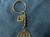 Oblong tree of life with heart keychain