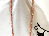 Peach Coral and Glass Pearl Necklace Set