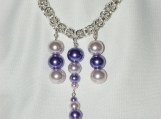 Purple & White Glass Pearl w/Chainmaille  N112367