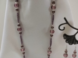 Purple Frost Art Glass Necklace