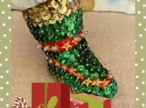 Sequined Christmas Elf Shoe