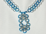 Silver and Blue Necklace and Earring Set S112366