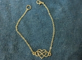 Silver plated infinity heart bracelet