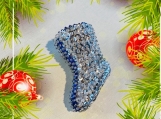 Silver Sequined Christmas Elf Shoe - 