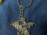 Silver tone Dragon key chain