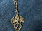 Silver-tone dragon keychain