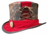 Steampunk Red Velvet Fabric Band Leather Top Hat