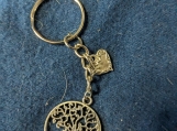 Tree of life and cute heart keychain