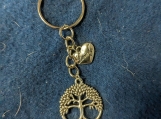 Tree of life with "Lovely" heart keychain