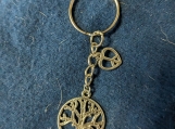 Tree of life with peace sign key chain